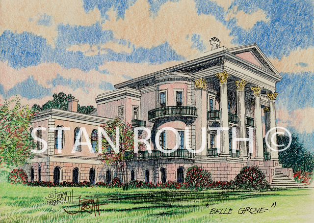 Louisiana art print-Belle Grove Plantation House