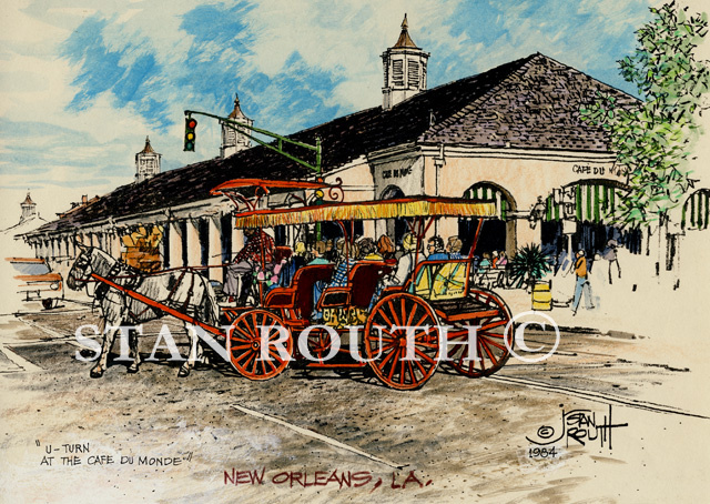 New Orleans, Carriage UTurn at Cafe du Monde - '84