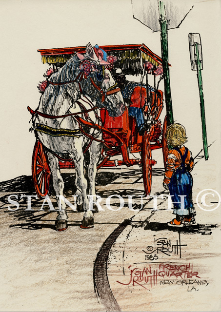 New Orleasns, French Qtr Carriage Mule & Boy - '83