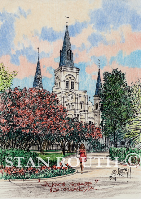 New Orleans, Jackson Sq St Louis Cathedral - '74