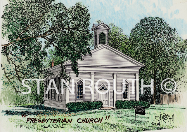 Keatchie,Louisiana art print-Keatchie Prebysterian Church