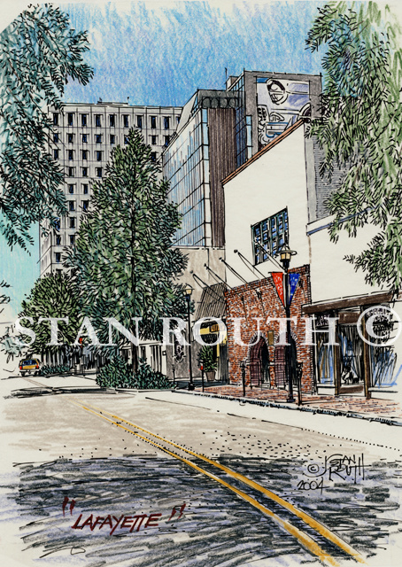 Lafayette,Louisiana art print- Downtown
