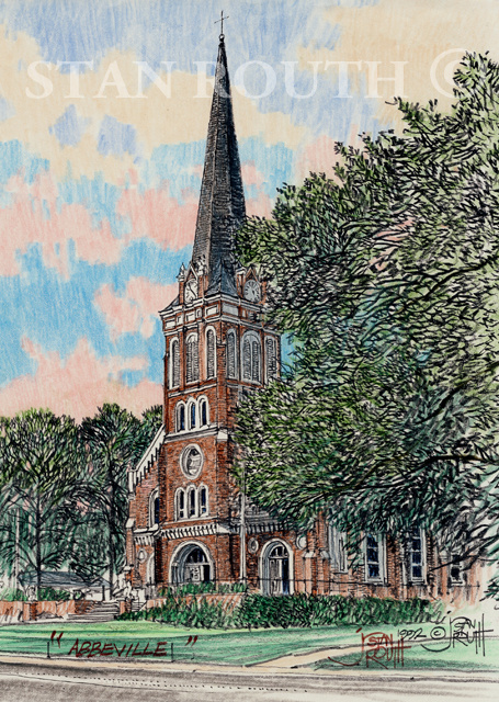 Abbeville, Louisiana Art Print - St Mary Magdalen Catholic Church