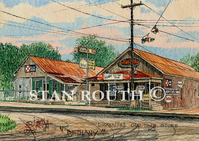 Bethany,Louisiana art print - Lickskillet Store