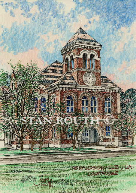 Donaldsonville,Louisiana art print-Ascension Parish Courthouse