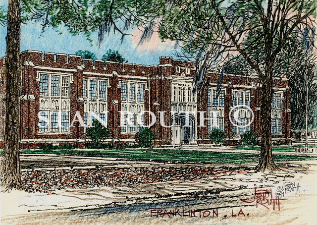 Franklinton, Louisiana art print - High School