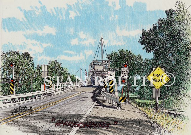 Harrisonburg,Louisiana art print-Old Bridge