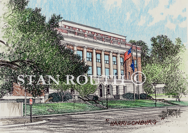 Harrisonburg,Louisiana art print-Harrisonburg Courthouse