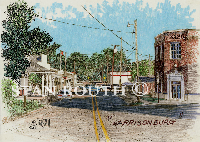 Harrisonburg,Louisiana art print-Panorama