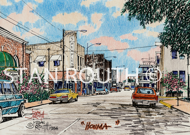 Houma,Louisiana art print-People's Drugstore