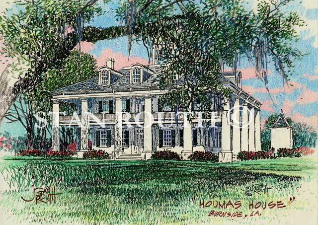 Louisiana art print-Houmas House Plantation