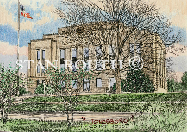 Jonesboro,Louisiana art print-Courthouse