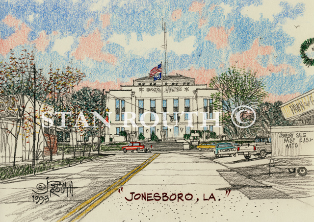 Jonesboro,Louisiana art print-Panorama