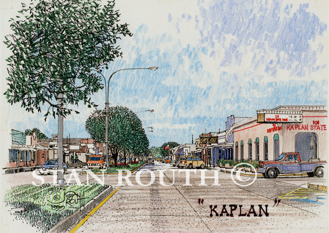Kaplan,Louisiana art print-KaplanStateBank
