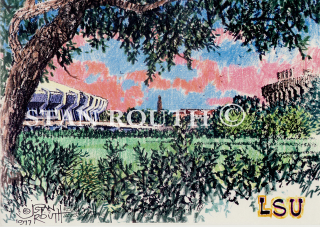 BatonRouge,Louisiana art print-LSU Panorama