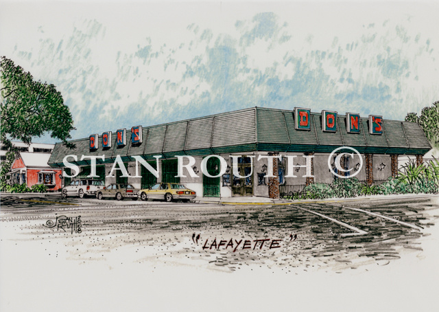 Lafayette,Louisiana art print-Don's Seafood Restaurant