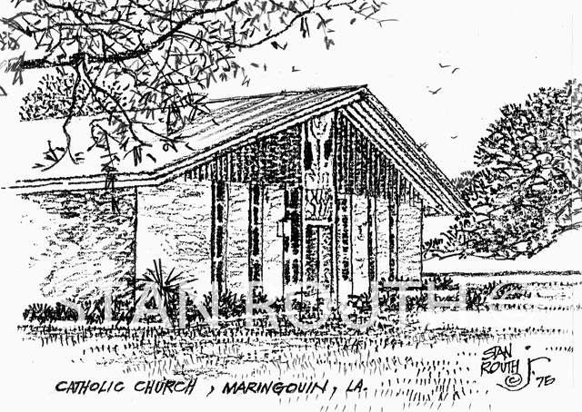 Maringouin,Louisiana art print-Catholic Church