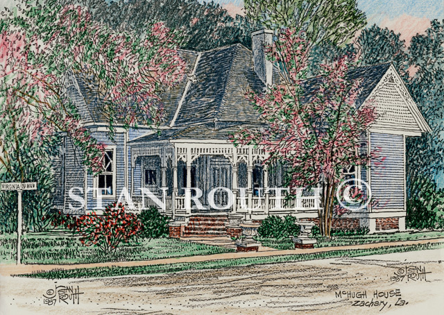 Zachary,Louisiana art print-McHugh House