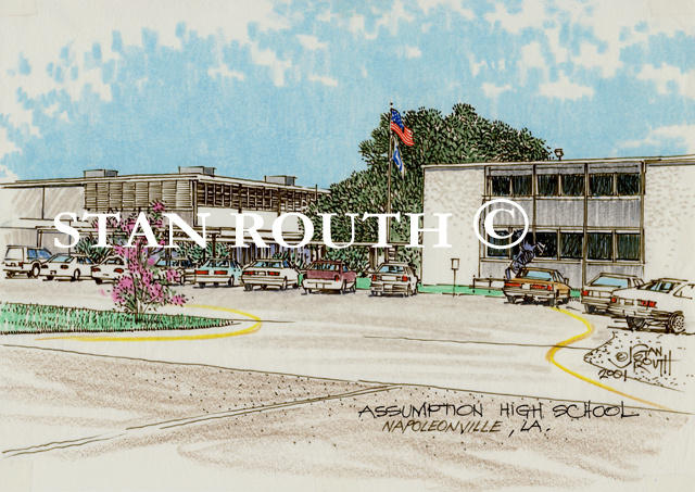 Napoleonville,Louisiana art print-Assumption High School