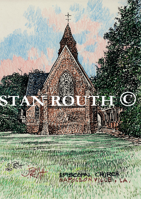 Napoleonville,Louisiana art print-Episcopal Church