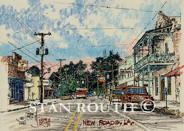 New Roads, Main Street, Gulf, Church - '81