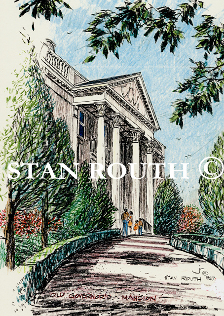 Baton Rouge,Louisiana art print-Old Governor's Mansion