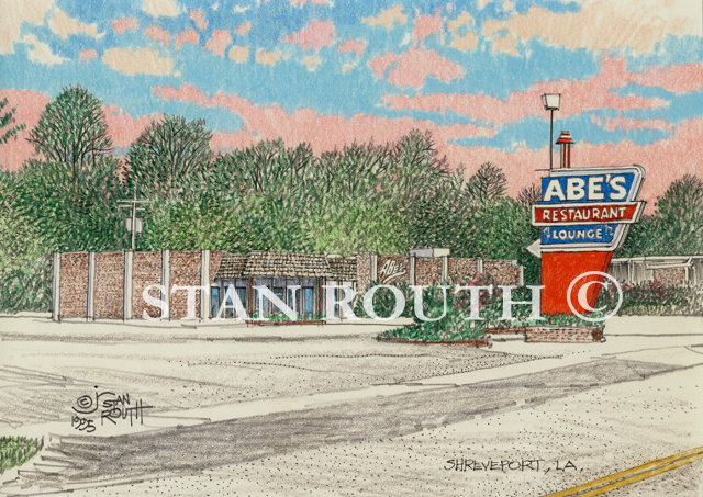 Shreveport,Louisiana art print-Abe's Restaurant