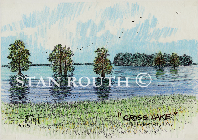 Shreveport,Louisiana art print-Cross Lake