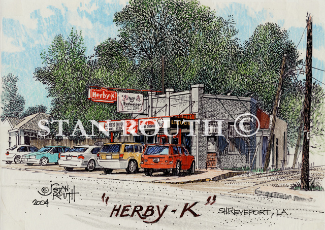 Shreveport,Louisiana art print-Herby K Resturant