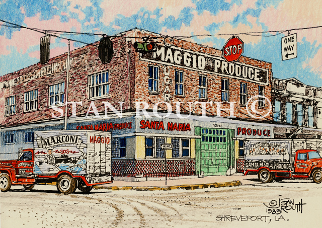 Shreveport,Louisiana art print-Maggio's Produce