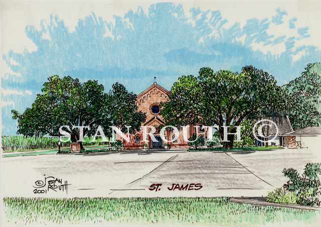 St James,Louisiana art print-St James Catholic Church