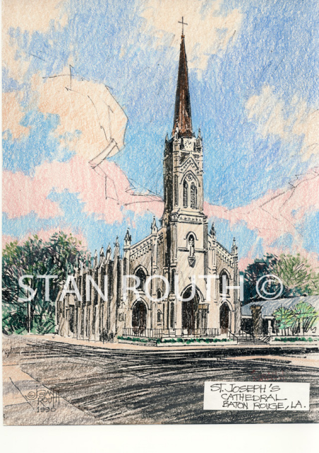 BatonRouge,Louisiana art print-St Joseph Cathedral