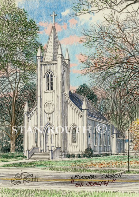 St Joseph,Louisiana art print-Episcopal Church '95