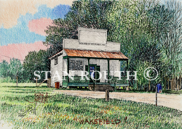Wakefield,Louisiana art print-Wakefield Post Office