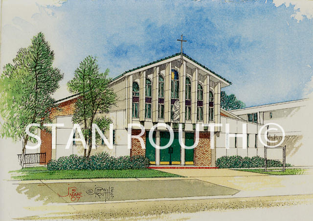 White Castle,Louisiana art print-Catholic Church