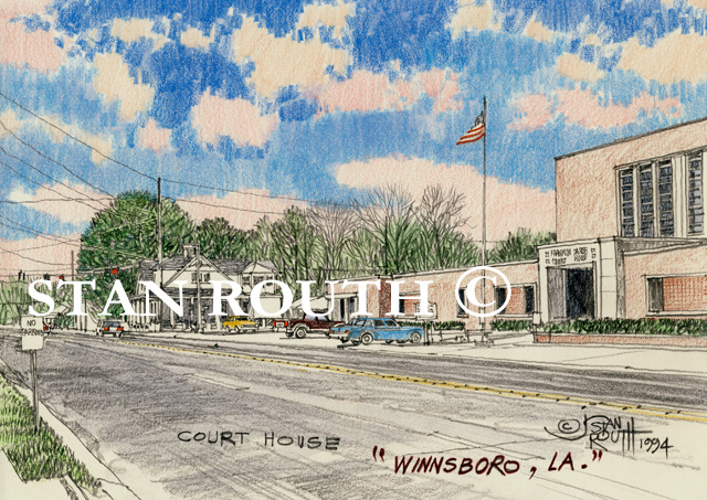 Winnsboro,Louisiana art print - Winnsboro Courthouse