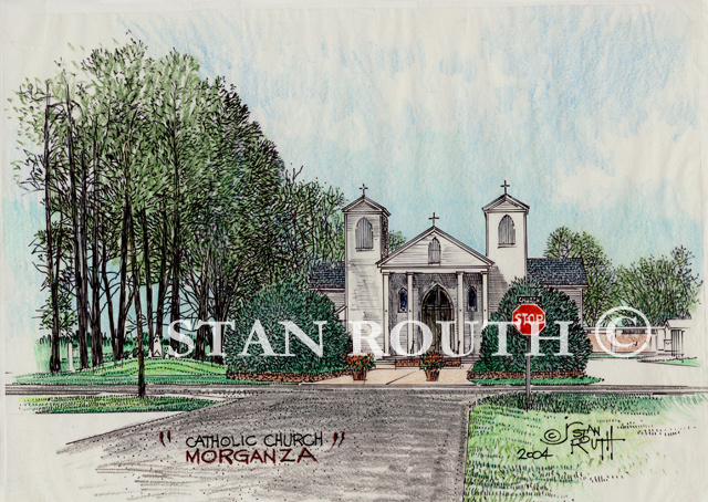 Morganza,Louisiana art print-Catholic Church